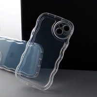 Coque arrière transparente en TPU souple pour Iphone 14, motif vague, Airbag antichoc