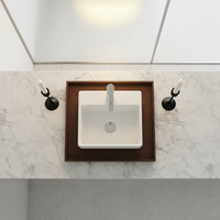 Lavabo rectangulaire en céramique artistique moderne, capacité 9L, pour hôtel, avec robinet à levier monotrou, garantie 5 ans
