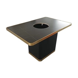 <span class=keywords><strong>Tavolo</strong></span> Rettangolare Moderno Personalizzabile per Hotpot con Piano Cottura a Induzione Integrato in Pietra Artificiale per Negozi Commerciali di Spiedini - Product Image 2