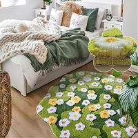 Chinesische Herstellung Moderner 3D-Blumen-Ästhetik-Plüsch-Bodendekor-Teppich Weicher Mikrofaser-Tufting-Teppich Wohnzimmermatten