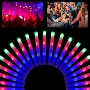 Bâton en mousse LED qui émet de la lumière dans l'obscurité, avec trois couleurs clignotantes, un cadeau pour les concerts de carnaval et les fournitures de fête - Product Image 6