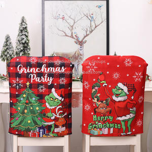 Caliente regalos de Navidad <span class=keywords><strong>Grinch</strong></span> muñeca silla cubierta Monster Green Jay Silla de comedor cubierta de dibujos animados silla <span class=keywords><strong>gorra</strong></span> - Product Image 2