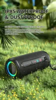 Yeni Silindirik BT Kablosuz Hoparlör Dış Mekan Su Geçirmez Taşınabilir Ağır Bas Subwoofer RGB Işıklı Ses Sistemi