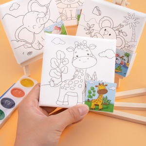 Phim Hoạt Hình Mini Mini Giá Vẽ Và Vải Trẻ Em Của Nghệ Thuật Vẽ Graffiti Acrylic Sơn Màu Hình Ảnh Khung Tự Làm Bức Tranh Bằng Số - Product Image 3