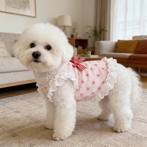 [618] Vestido de verano floral para mascotas, estilo fino, transpirable y con protección solar, adecuado para perros pequeños como Bichón y Frisé - Product Image 3