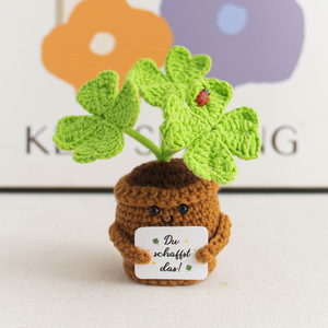 <span class=keywords><strong>Margherita</strong></span> a sbuffo di <span class=keywords><strong>fiori</strong></span> fatta a mano all'uncinetto Dimentica Me non arancione pianta emotiva pianta positiva Crochet in vaso a maglia fiore in vaso - Product Image 2
