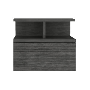 Adele <b>Floating</b> Nightstand With <b>Drawer</b> And Open Shelves For Bedroom Wall Mount Storage - Product Image 2