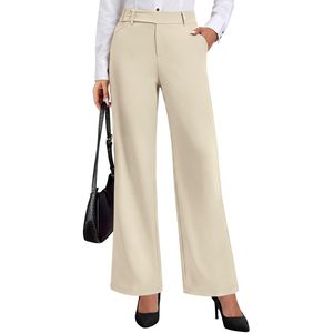 Pantalon de travail pour femme, coupe large, taille haute, extensible, anti-plis, style business décontracté - Product Image 2