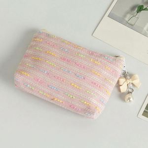 Petite pochette de rangement pour pièces de monnaie, porte-monnaie en tissu avec fermeture éclair, sac de voyage, mini portefeuille de poche pour fille, femme, cadeau cosmétique - Product Image 1