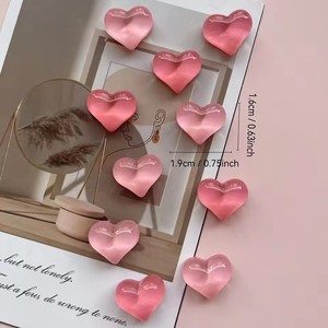 Juego de imanes para nevera con forma de corazón de dibujos animados, 10 Uds., pegatinas decorativas de resina para refrigerador, imanes decorativos divertidos y divertidos - Product Image 6