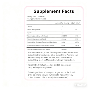 Tự Nhiên Hip Mông Tăng Cường Gummies Với Maca Chiết Xuất Nhân Sâm 60 Đếm Biểu Tượng Tùy Chỉnh Nhãn Hiệu Riêng - Product Image 6