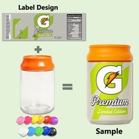 Contenants en plastique pour canettes de soda de 100 ml, certifiés FDA, étanches, avec couvercle à vis, pour le stockage de bonbons, étiquette personnalisée