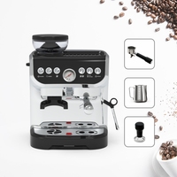 Machine à Café Expresso Électrique Professionnelle Multifonctionnelle 20 Bars Double Service avec Broyeur