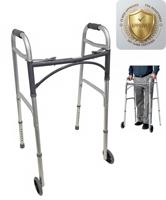 Déambulateur pliable léger à 2 roues, design pliable idéal pour les personnes âgées et les seniors - Réglable pour hommes et femmes