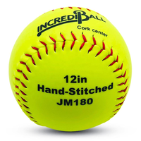 Vente en gros de ballons de football officiels 4Fans, taille 12 pouces, en cuir PVC jaune optique, faits à la main, avec noyau PK et couture plate, Cor.47,375. Ballons de softball LBS