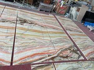 Moderno Natural Translúcido Retroiluminado Pulido Losa Grande Arco Iris Ámbar Onyx Onice Bella Rosa Van <span class=keywords><strong>Gogh</strong></span> para Hotel Interior - Product Image 6