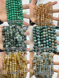 Pierre précieuse naturelle <span class=keywords><strong>de</strong></span> haute qualité 8mm jaune oeil <span class=keywords><strong>de</strong></span> tigre kyanite <span class=keywords><strong>malachite</strong></span> mélange perles rondes en vrac pierre pour bricolage faisant des bijoux - Product Image 6