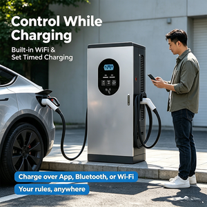 สถานีชาร์จรถยนต์ไฟฟ้ากลางแจ้ง 60kW DC Fast Charger 240kW DC Fast CCS2 GBT CHAdeMO OCPP 1.6J สถานีสาธารณะ - Product Image 5