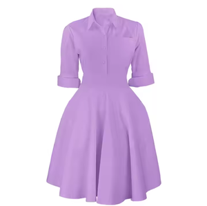 Abito Camicia Vintage da Donna con Bottoni e Cintura, Logo Personalizzato per Infermiere Ospedaliere e <span class=keywords><strong>Suore</strong></span> - Product Image 2