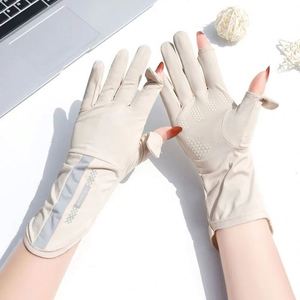 Gants de protection solaire d'été pour femmes, fins, en soie glacée, anti-ultraviolets, écran tactile, conduite, équitation, antidérapants, respirants - Product Image 4