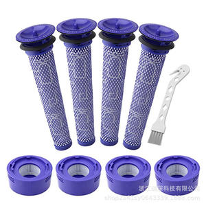 Ensemble de filtres de remplacement pour aspirateur Dyson V7 V8, en plastique réutilisable, pour usage domestique, 4 filtres avec brosse de nettoyage - Product Image 1