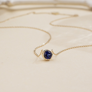Messi Jewelry Customized MSN-938 Fashion 14k Women's yellow gold royal <b>blue</b> <b>Necklace</b> - Product Image 4