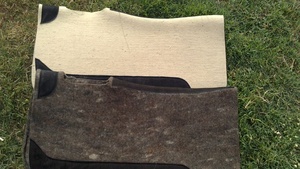 Almohadillas de sillín de fieltro de lana pura de alta calidad Almohadilla de sillín de lana original con parches de cuero de gamuza Tamaños surtidos al por mayor - Product Image 2