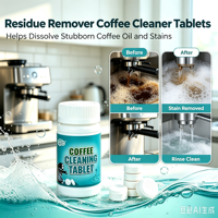 Tablettes effervescentes de nettoyage pour café, dissolvant les taches, pour l'entretien quotidien des équipements à expresso de barista