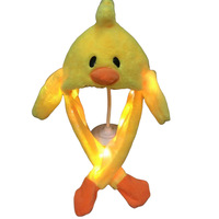 Ragazze simpatici animali peluche cappello da coniglietto per bambini Airbag orecchie mobili LED luce imbottita cappello Cosplay per festa