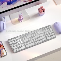 Keyboard Lipat Tiga Nirkabel Ultra-Tipis Bahan ABS Dapat Disesuaikan dengan Lampu Latar untuk iPad Bisnis Kantor dan Tablet