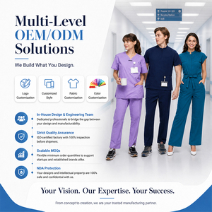 ANNO Nuevo Conjunto de Uniformes Médicos Antibacterianos Elegantes y Personalizados de Manga Corta Elástica para Uso Hospitalario Unisex para Dentistas - Product Image 5