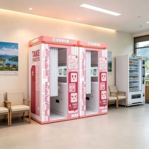 Borne photo automatique en libre-service Paike, photomaton personnalisé rose pour centre commercial - Product Image 3