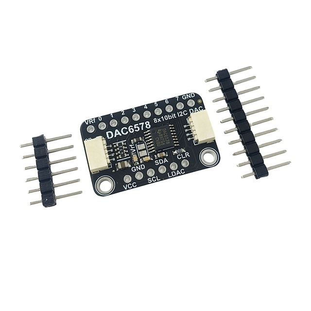 DAC6578 8-Channel 10-Bit I2C DAC Breakout Board with 3.3V/5V Logic, Compatible with Plug-and-Play I2C Connectors (JST SH 1mm)