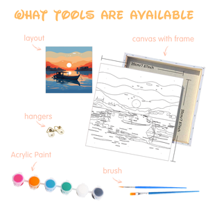 La pittura di CHENISTORY con numeri i kit per principianti del paesaggio del tramonto del fumetto <span class=keywords><strong>facili</strong></span> <span class=keywords><strong>da</strong></span> <span class=keywords><strong>dipingere</strong></span> Include kit di artigianato fai <span class=keywords><strong>da</strong></span> te per decori di casa - Product Image 2