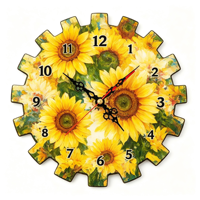 Horloge murale mécanique ronde de 10 pouces à sublimation vierge, pour décoration DIY de salon en MDF