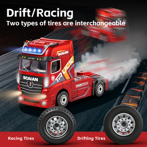 รถบังคับวิทยุ Wltoys SJY-6408 รุ่นใหม่ ขนาด 1:64 รถบรรทุกคอนเทนเนอร์ขนาดเล็ก 4WD ตัวถังโลหะ พร้อมรถพ่วง สำหรับดริฟท์ แข่งรถ ของเล่นจำลองแบบเต็มสัดส่วน ของขวัญ - Product Image 4