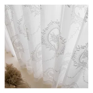 Yarn Window Curtains Voile Sheer Fabric Room Luxury The Living Lace Gauze Fabrics Curtain Lace gauze curtain