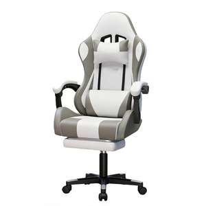 Chaise de bureau moderne en similicuir PVC à dossier haut, pivotante et inclinable, avec vérin à gaz, idéale pour le gaming et le racing - Product Image 4