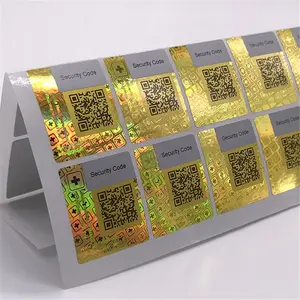 Silber Gold Secure Pass Hologramm Aufkleber Hologramm QR Code Aufkleber mit Kratzer