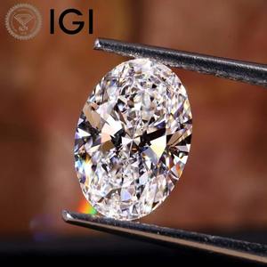 Diamante Sintético con Certificado IGI de 1~5CT, Color D, Claridad VVS1 VVS2 VS1 VS2, Corte Ovalado Excelente, Diamante Cultivado en Laboratorio CVD HPHT - Product Image 1