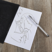 Papel carbón de un solo lado logotipo personalizado A4 100 hojas hoja de papel carbón de calco de transferencia de carbono de grafito negro para papel de madera