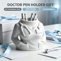 Porte-stylo créatif en forme de corps d'infirmière ou de médecin, imprimé en 3D, organisateur de bureau, figurine artisanale, vente en gros