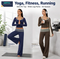 Shorts de sport rayés noir et blanc pour femmes, ensemble de vêtements de yoga 2-en-1, tenue de gym, vêtements de fitness, short de course
