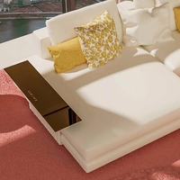 Italienisches Design Villa Wohnzimmer 7-Sitzer Ecksofa-Set Modernes Schwarz/Weißes Ledersofa Luxuriöses Neues Sofa zum Verkauf