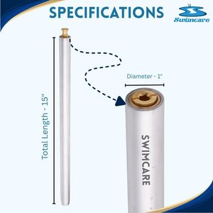 ท่ออลูมิเนียมสำหรับปูพื้นสนามหญ้า Swimcare ขนาด 15 นิ้ว พร้อมสมอทองเหลืองสำหรับติดตั้งผ้าคลุมสระว่ายน้ำเพื่อความปลอดภัย - Product Image 3