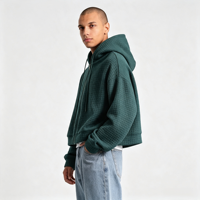 Sweat à capuche zippé intégral en molleton épais 100 % coton 400-450 g/m² pour homme, coupe oversize, style vintage, en tissu French Terry