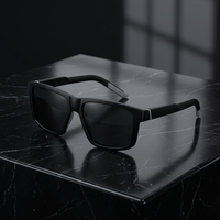 Lunettes de soleil carrées classiques pour hommes, légères, résistantes aux chocs, vente en gros, design polarisé de luxe, logo personnalisé, matériau TR90