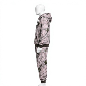 Conjunto Deportivo de Invierno para Adultos, Sudadera con Capucha y Pantalones Deportivos, Forro de Algodón, Logotipo Frontal Personalizable, Transpirable - Product Image 3