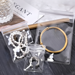 Scatola portaoggetti in PVC trasparente 20P con cerniera per custodia ad anello custodia per orecchini e gioielli Organizer - Product Image 1