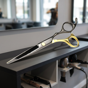 Ciseaux de barbier professionnels de haute qualité en acier inoxydable 4Cr13, lame droite pour droitiers, lame tranchante, non pliables, pour salon de beauté et coiffure - Product Image 3